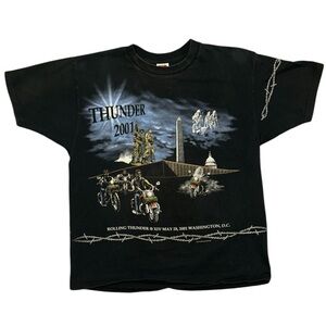 2001 Harley Davidson Washington DC Rolling Thunder Ride For Freedom Graphic Tee